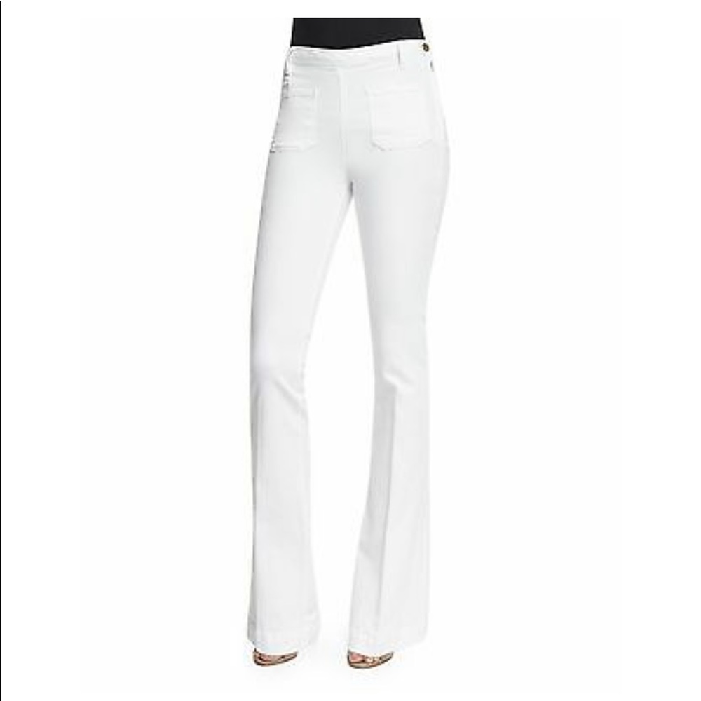 FRAME White Le High Patch-pocket Flare-leg Jeans
